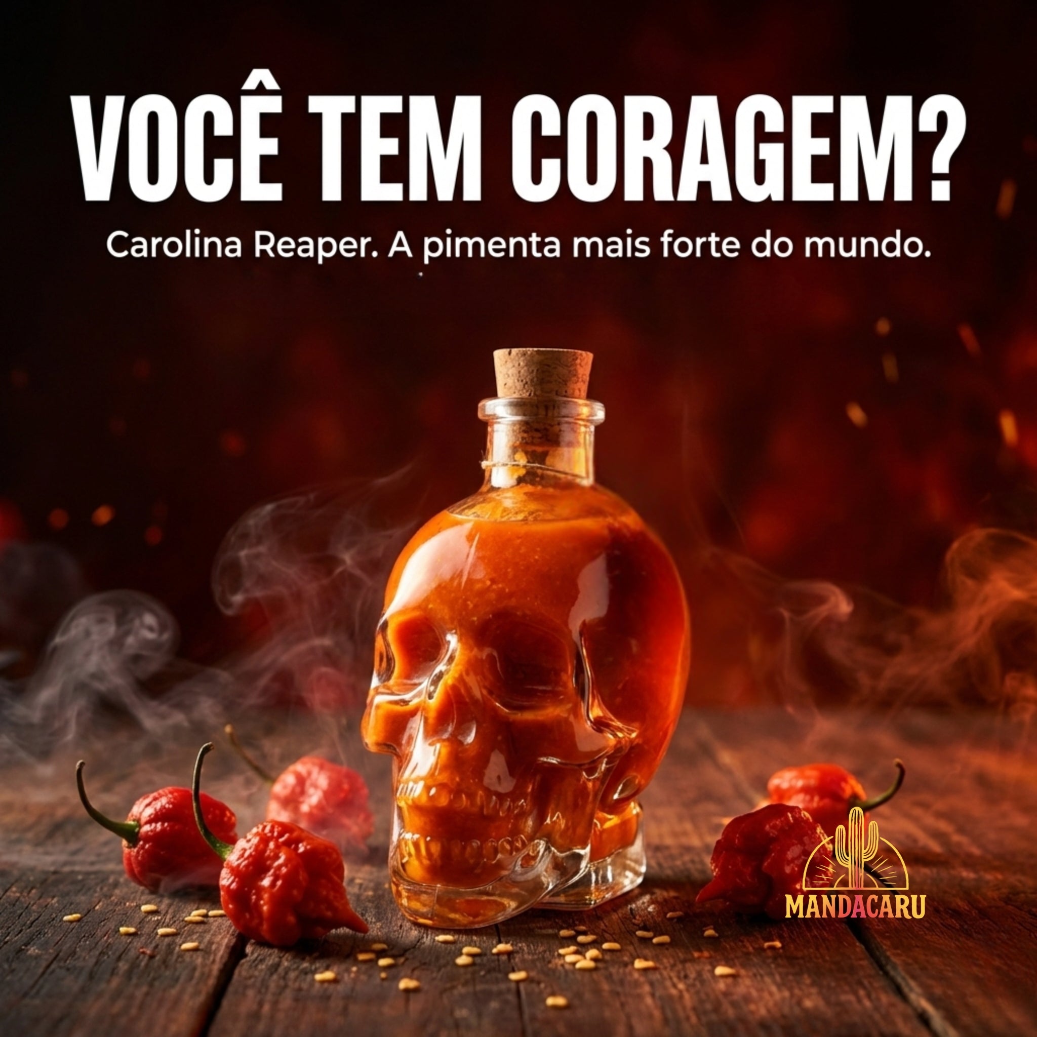 LANÇAMENTO - Molho de Pimenta Artesanal Casa Mandacaru 40 ml - Carolina Reaper
