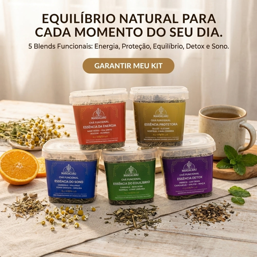 Kit de Chás Naturais Mandacaru – 5 Essências Artesanais